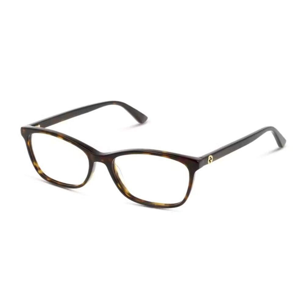 Gucci Eyeglasses Cat Eye Full Rim, Havana Frame and Clear Demo Lenses Lens